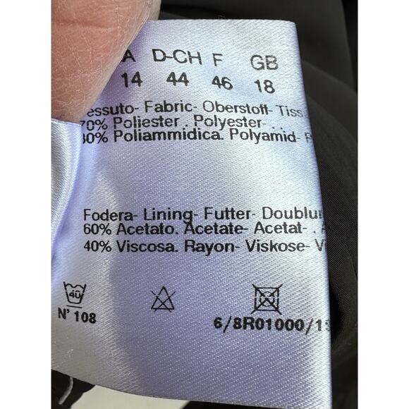 VTG CINZIA ROCCA Old Money Black Trench Coat Double Breasted Sz 14 Belted Capsul - Picture 12 of 13